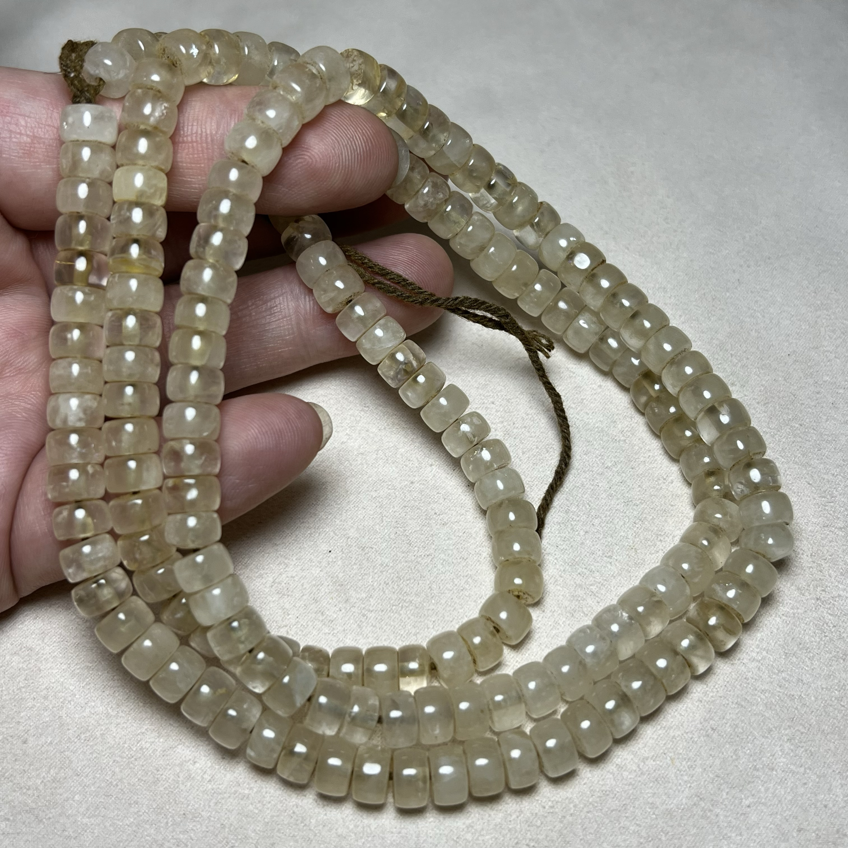 古玩天然老水晶珠子收藏白水晶桶珠苹果珠算盘扁珠老型珠项链珠串