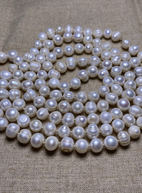 古玩古董收藏天然老珍珠佛珠念珠130颗异形珠老珠子手串项链配珠