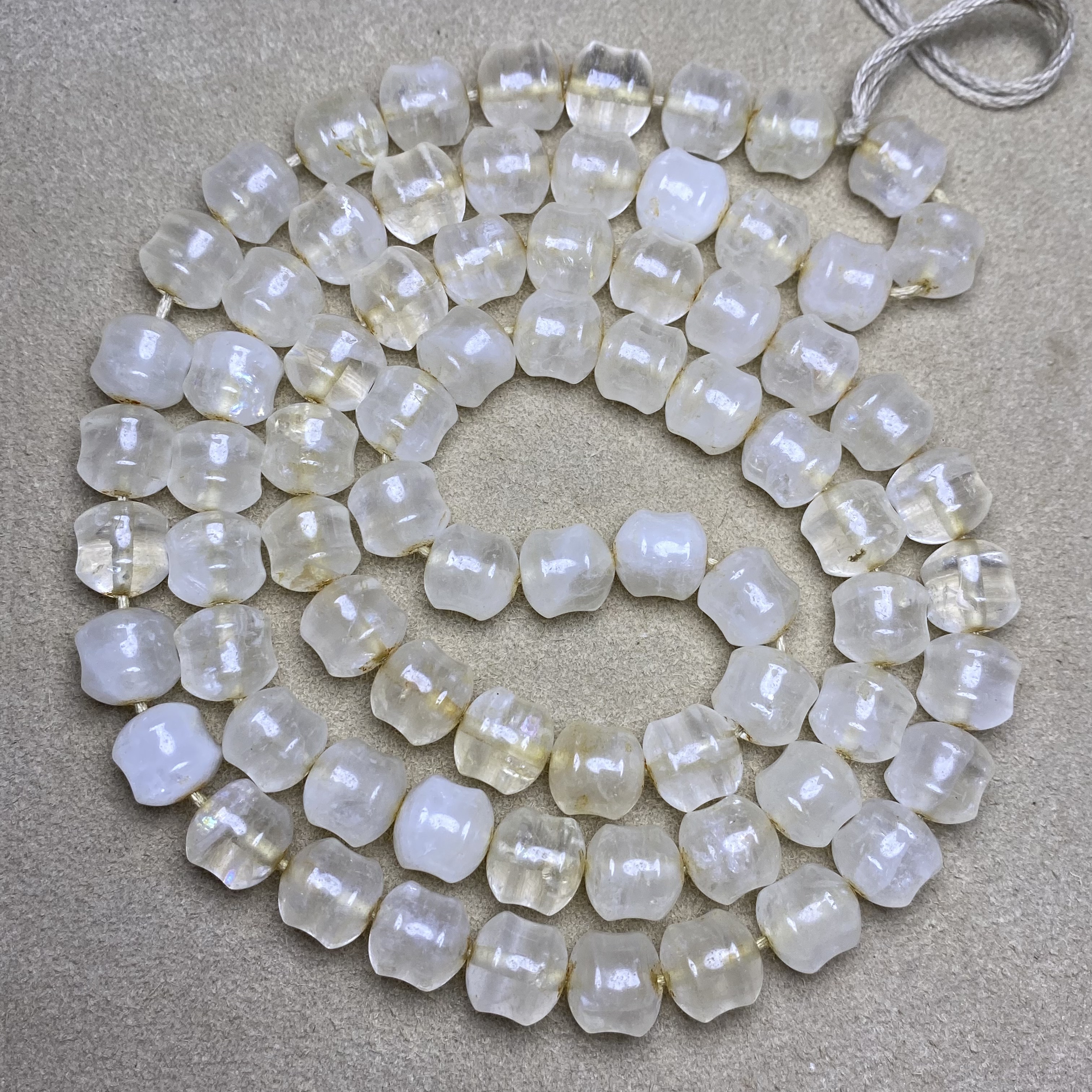 古玩杂项天然老料白水晶原石灯笼珠子手链佛珠串老型珠念珠配饰