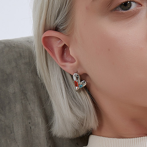 kitsh爱心耳钉高级耳环小众耳饰