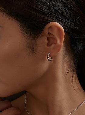 KITSH 纯银圆环耳圈s925耳环女小众简约基础高级通勤饰品耳饰耳钉