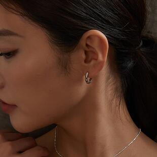 KITSH 纯银圆环耳圈s925耳环女小众简约基础高级通勤饰品耳饰耳钉