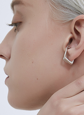 KITSH 简约几何方形耳夹扣小众中性冷淡轻奢高级耳挂无耳洞耳骨夹