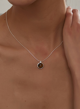 KITSH虎眼石项链小众女ins简约清冷个性通勤气质高级感时尚锁骨链