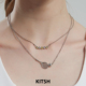 KITSH 网球拍锆石双层项链女小众原创设计运动风饰品轻奢锁骨链
