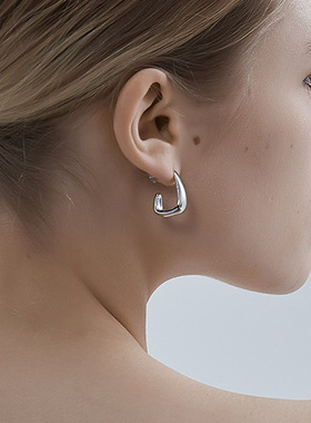 KITSH胖勾耳钉女小众ins欧美冷淡风时尚高级感简约风几何耳环耳饰