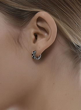 KITSH棋盘格耳钉男女小众ins欧美中性冷淡风小巧时尚简约耳环耳饰