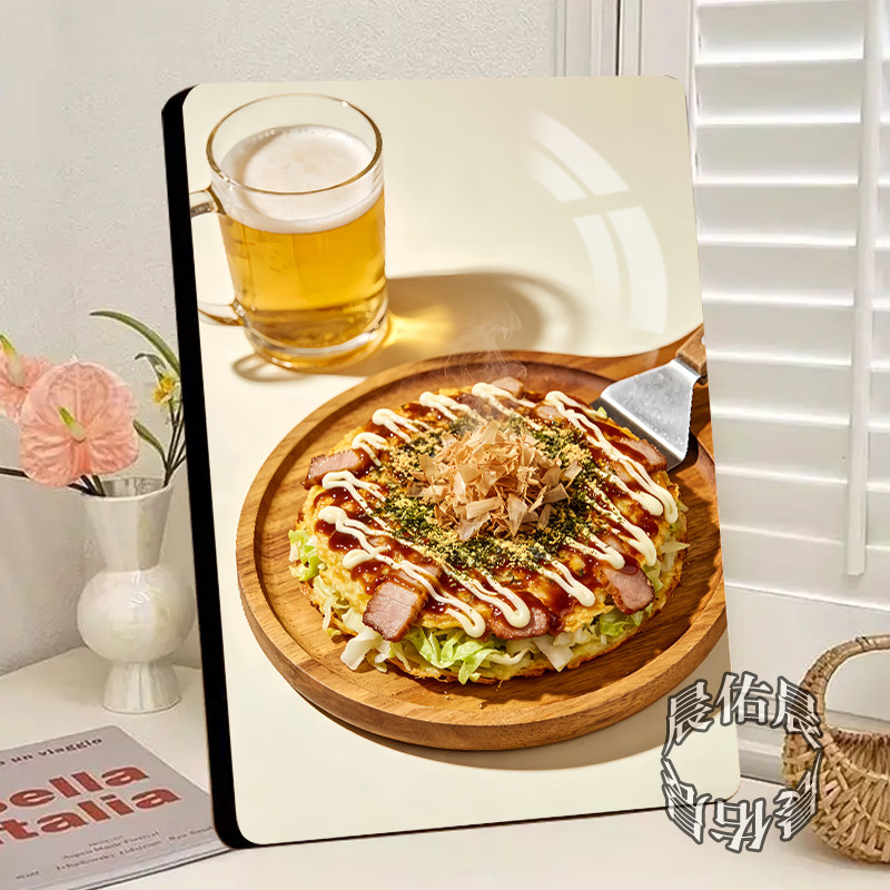 大阪烧市集摆摊日式小吃摊店铺宣传菜单美食展示款相框装饰画摆件
