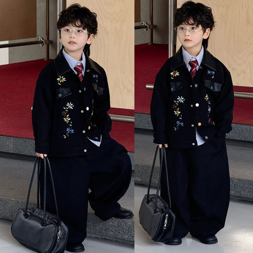 男童西装套装新中式礼服夹克上衣