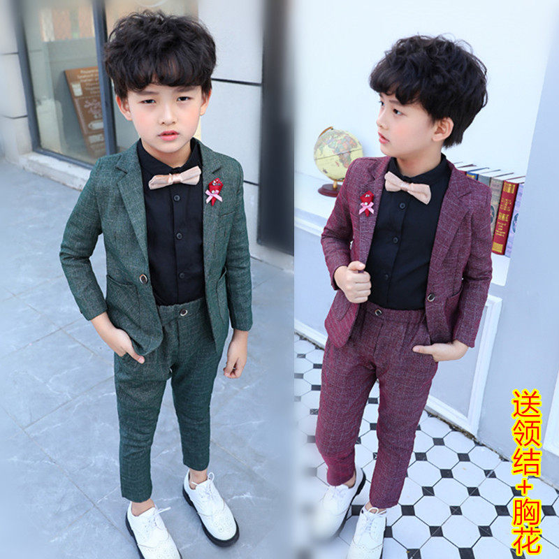 男童西装套装2新款3英伦4岁儿童礼服洋气5男孩6花童走秀演出服7潮