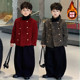 冬季 痞帅男童西装 套装 男孩加绒小香风外套时髦年服儿童走秀演出服
