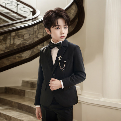 男童西装套装英伦花童主持人礼服