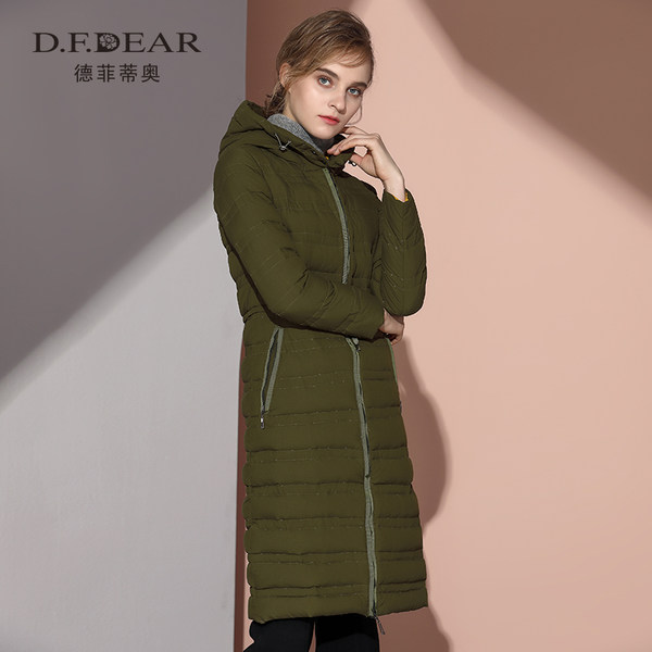 D．F．DEAR 德菲蒂奥 中长款连帽 女式羽绒服 天猫优惠券折后￥379包邮（￥679-300）3多色可选