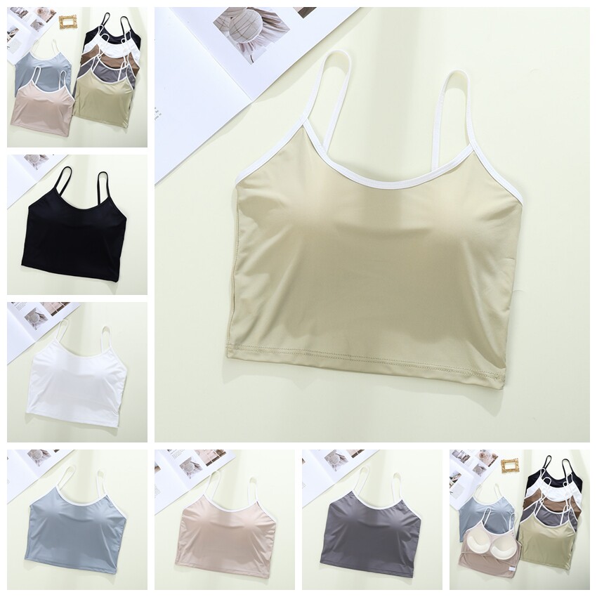 比基尼分体游泳衣女学生小胸纯色背心带胸垫少女温泉度假潜水泳衣