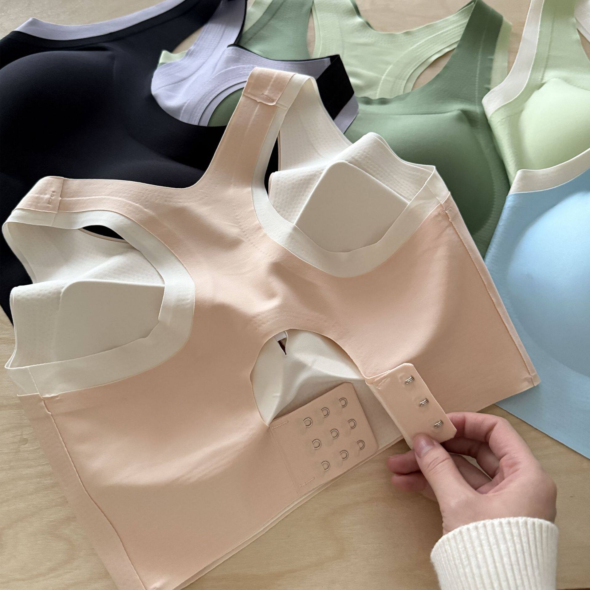 固定胸垫分体式泳衣女吊带打底背心短款内搭潜水冲浪纯色运动外穿