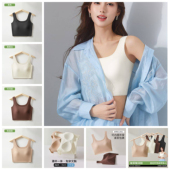 泳衣女游泳上衣单件速干潜水比基尼泡温泉分体运动背心带胸垫文胸