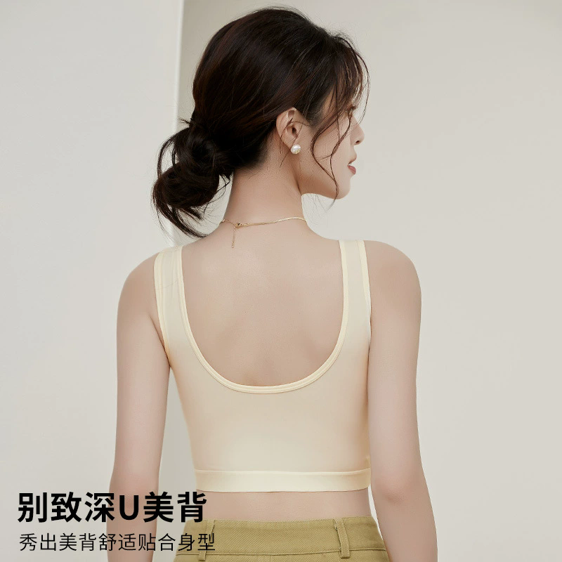 2025新款一体式带固定胸垫聚拢分体游泳衣女沙滩比基尼性感露背心