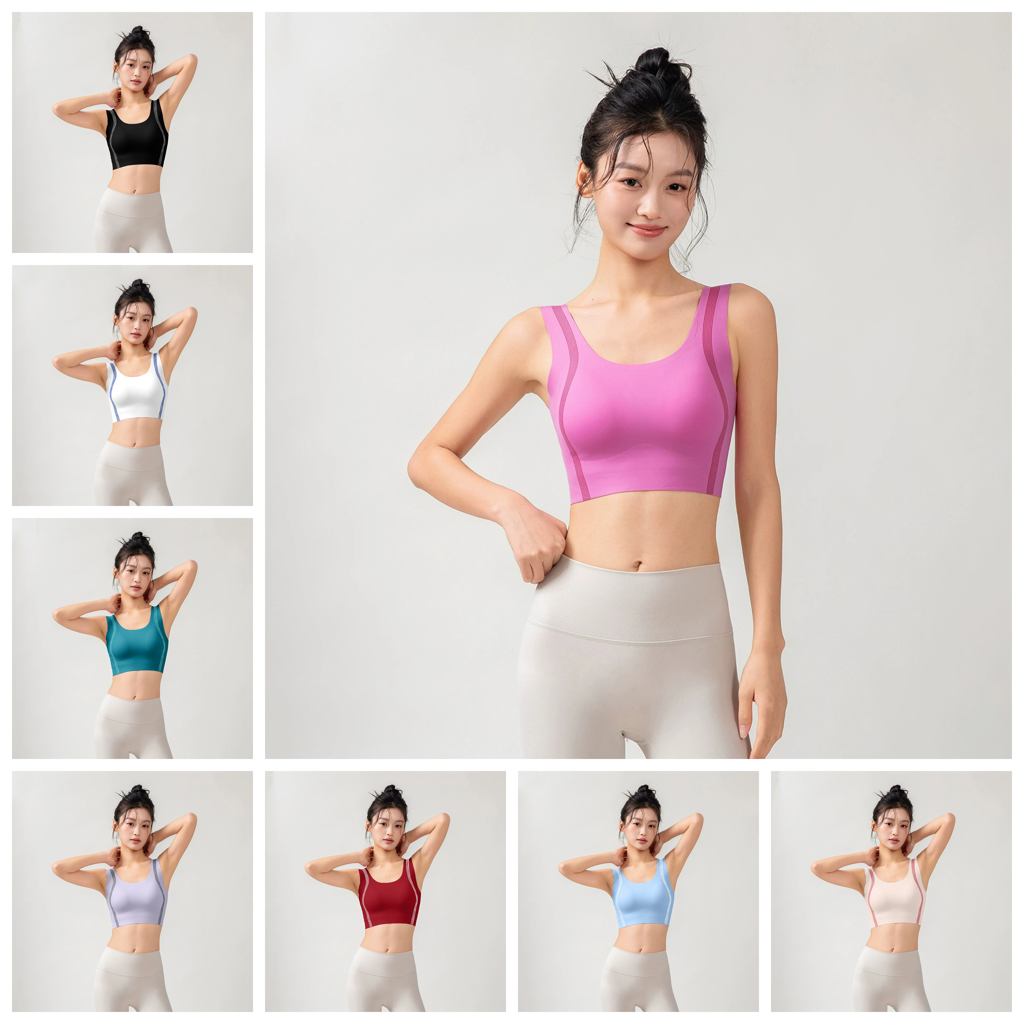 一体杯泳衣上衣单件女式分体款泳衣泡温泉专用运动背心文胸带胸垫