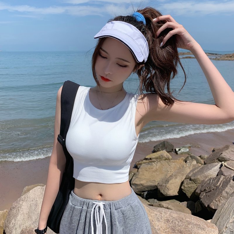 泳衣女分体文胸背心式保守内衣小胸聚拢运动显瘦比基尼温泉游泳衣