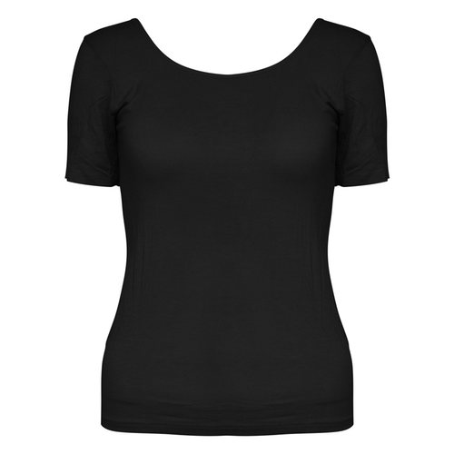 温代诗女士保暖内衣低领方领纯色打底衫木代尔贴身短袖薄款MD012