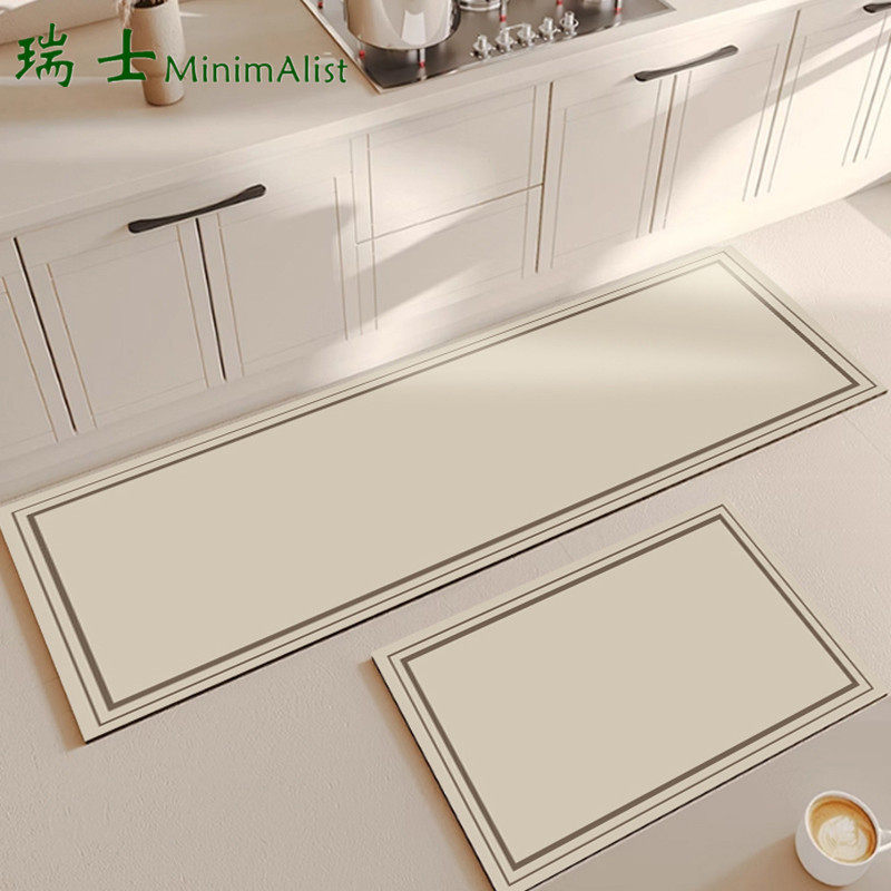 瑞士侘寂风厨房美式地垫防滑防油可擦免洗地毯硅藻泥吸水防水脚垫,居家布艺,厨房地垫,淘宝优惠券,粉丝福利购,淘宝优惠卷