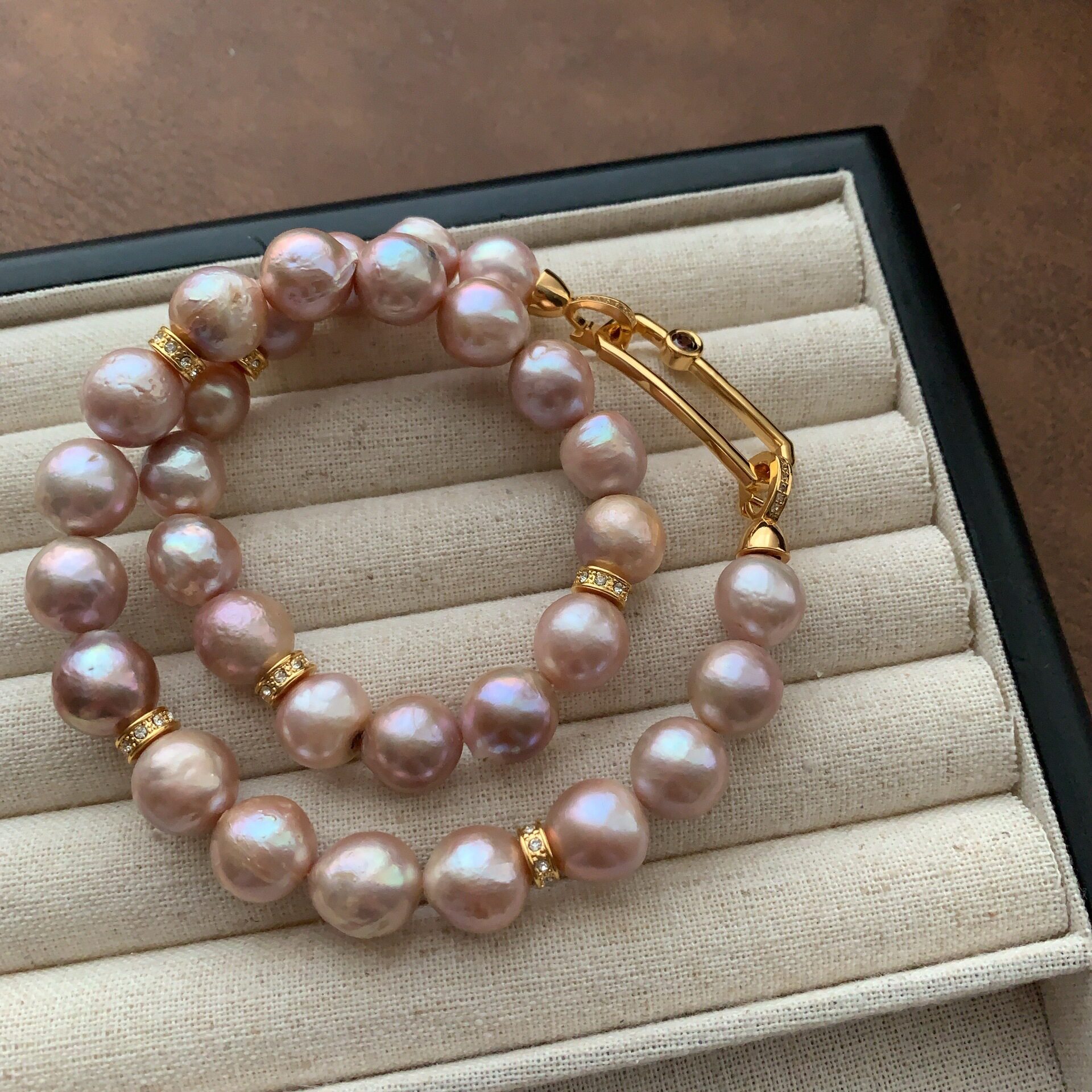 经典巴洛克珍珠项链钻石法式复古轻奢气质名媛优雅锁骨链女高级感