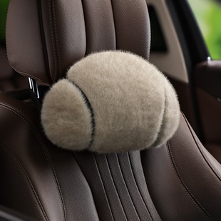雪貂绒冬季加绒汽车靠枕保暖头枕座椅车用枕头车内创意装饰用品
