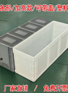 长条带盖加厚加高周转箱加大号养鱼养龟箱45cm高过滤养乌龟水槽箱