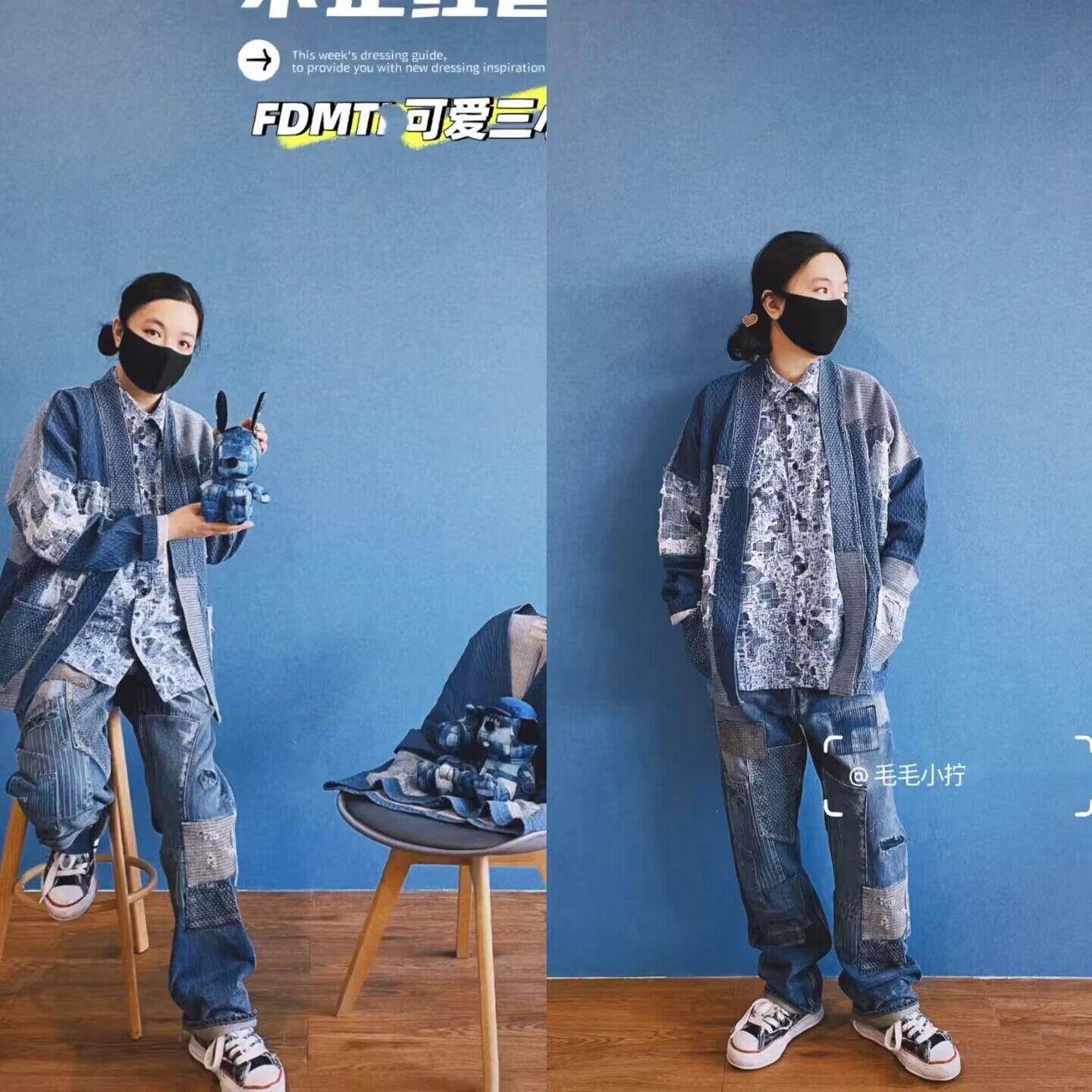 牛王FDMTD补丁做旧剌子牛仔裤