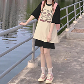 甜酷小个子套装 学生两件套上衣ins潮宽松短袖 女2026夏季 短裤 爆款