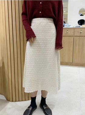 2020新款女装长款半身裙松紧腰蕾丝秋季百搭显瘦裙子