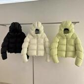 Hello韩系羽绒服女宽松连帽冬季 保暖小个子白鸭绒短款 面包服V7369