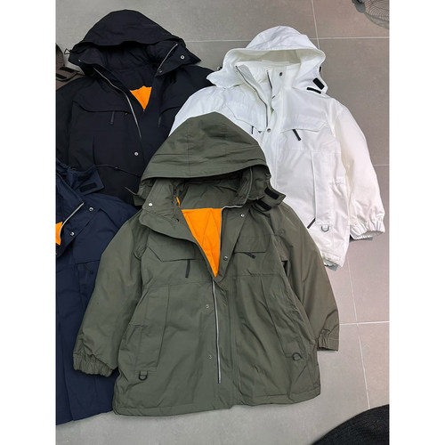 bobo1972羽绒服女2025新款连帽宽松显瘦外套女中长款保暖冲锋衣