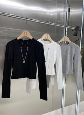 DS长袖打底秋季2020新款韩版修身显瘦纯色百搭网红短款T恤上衣女