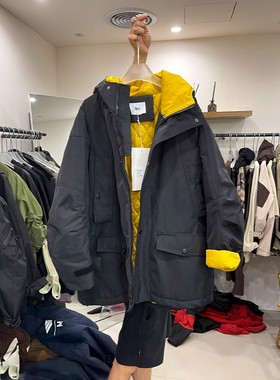 MORE欧货秋冬新款韩版oversize冲锋衣宽松撞色连帽风衣工装外套女