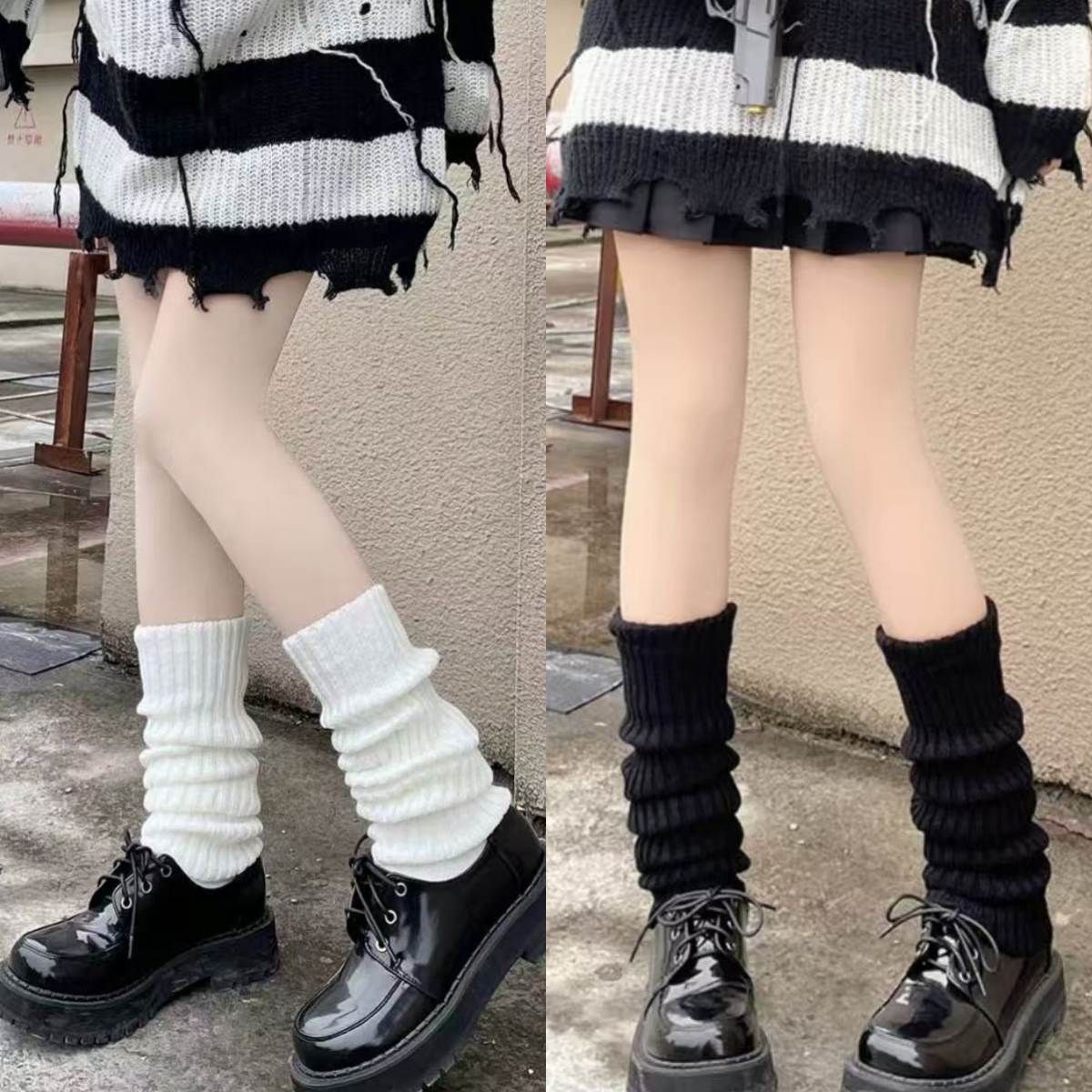 学院风秋冬保暖JK堆堆袜套显瘦女