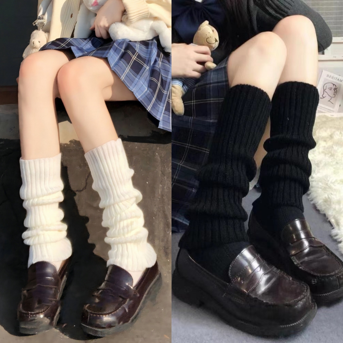 针织袜套JK雪地靴秋冬保暖堆堆袜