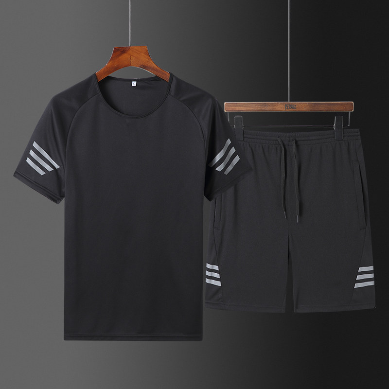 短袖t恤男夏季丅恤速幹冰絲潮夏裝中青年運動健身套裝休閑短褲男在類目 男裝, T恤中 - 來自Buy2taobao.com提供專業的淘寶代購服務