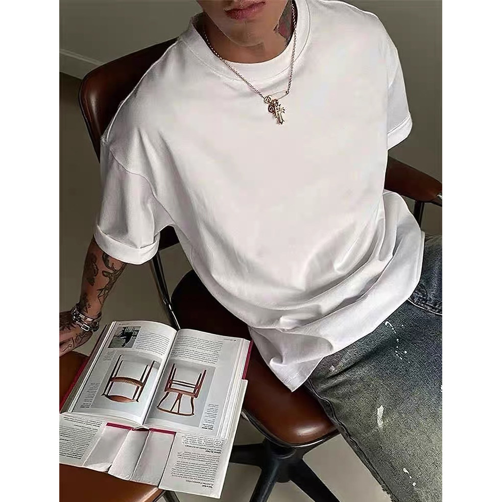 单件独立包装220克纯棉白色光板短袖T恤DT2200/特批11，男装T恤，电商C413