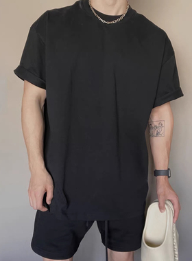单件包装 220克纯棉净版情侣短袖T恤黑色 DT2200/特批11