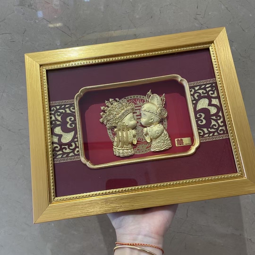 私人定制深圳水贝999足金摆件投资黄金礼盒1.2克结婚纪念日新婚礼