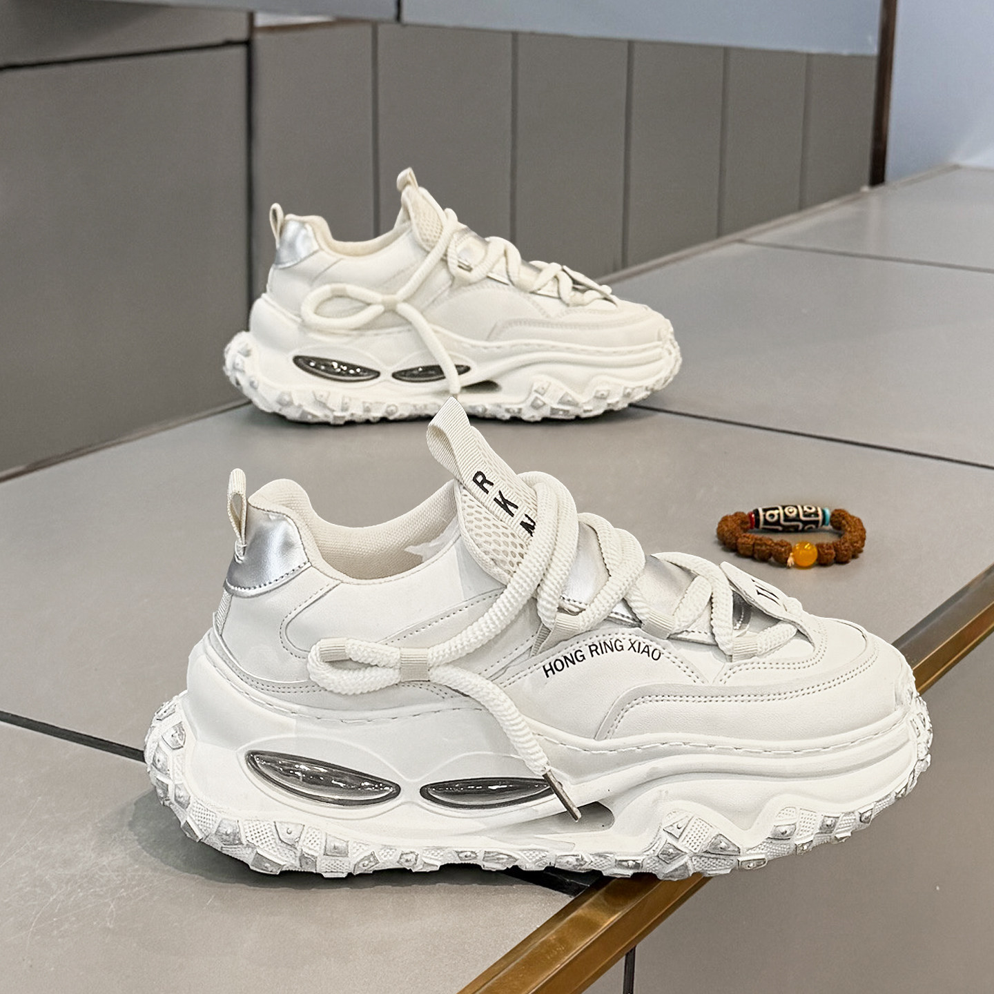 轮胎底男鞋冬季学生休闲跑步增高小众潮牌高级感运动气垫老爹潮鞋,流行男鞋,时尚休闲鞋,淘宝优惠券,粉丝福利购,淘宝优惠卷