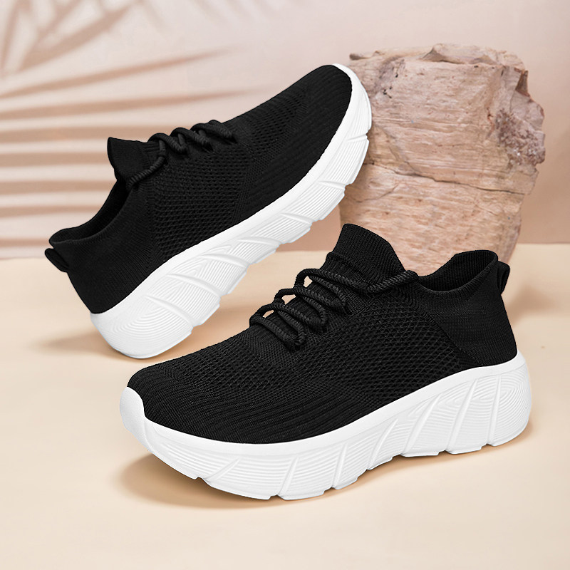 袜子男鞋夏季透气网面飞织大码45轻便防臭黑色青少年运动休闲网鞋,流行男鞋,网面鞋,淘宝优惠券,粉丝福利购,淘宝优惠卷