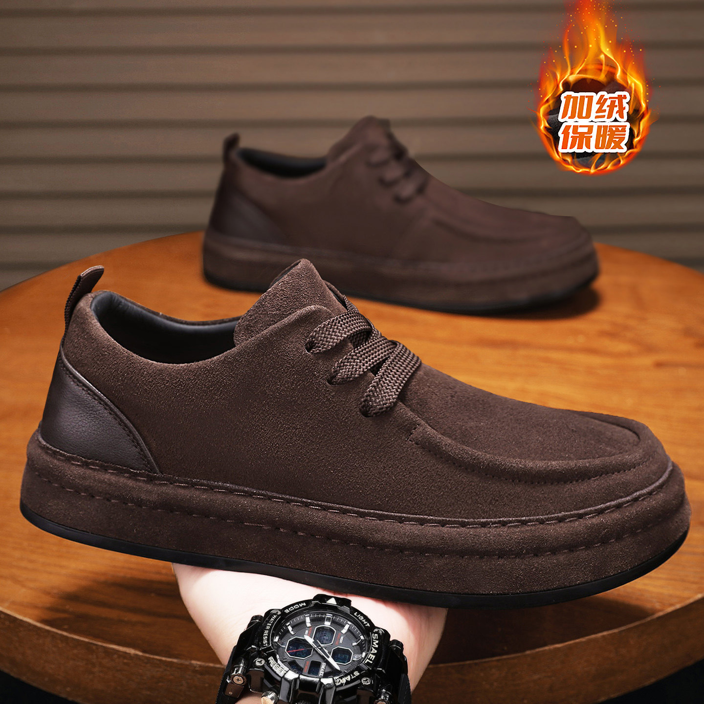 勃肯鞋男鞋冬季保暖休闲运动厚底上班耐脏工作开车加绒豆豆鞋棉鞋,流行男鞋,单鞋,淘宝优惠券,粉丝福利购,淘宝优惠卷