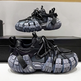 欧洲站男鞋春季2026新款今年流行爆款运动休闲厚底高端复古老爹鞋