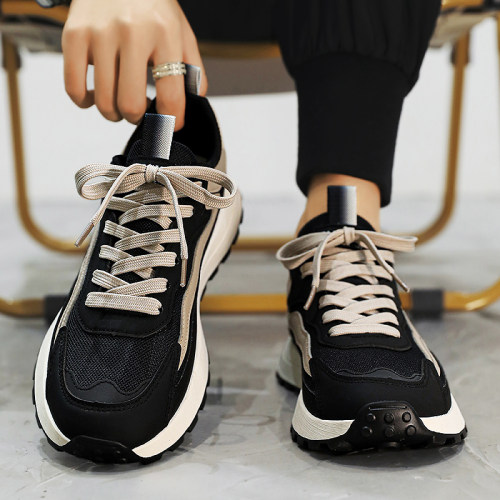 莆田阿甘男鞋夏季2026新款运动跑步休闲黑色增高工作防滑老爹潮鞋