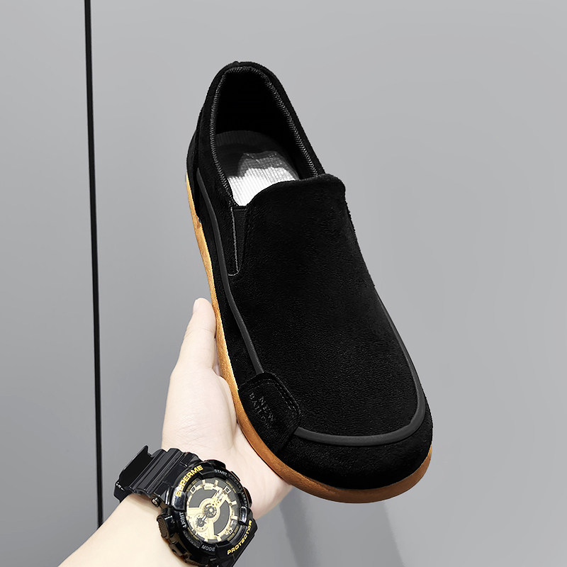 冬季男鞋休闲开车通勤公务鞋软底舒适上班豆豆鞋黑色爸爸翻毛皮鞋,流行男鞋,休闲皮鞋,淘宝优惠券,粉丝福利购,淘宝优惠卷