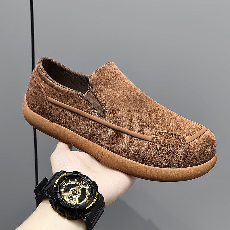 豆豆鞋男鞋冬季公务软底舒适上班一脚蹬套脚防滑开车专用通勤皮鞋