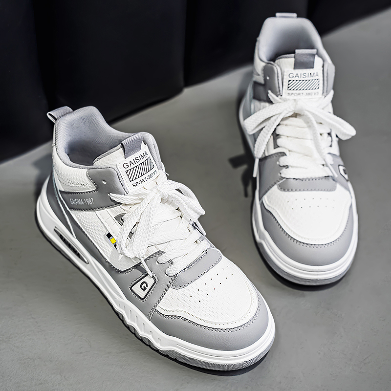 高帮男鞋冬季2025新款防水防滑运动休闲厚底小白板鞋学生百搭潮鞋