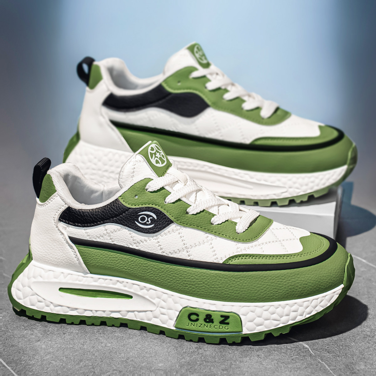 阿甘男鞋冬季青少年运动软底防滑学生休闲厚底增高超火绿色老爹鞋,流行男鞋,老爹鞋,淘宝优惠券,粉丝福利购,淘宝优惠卷